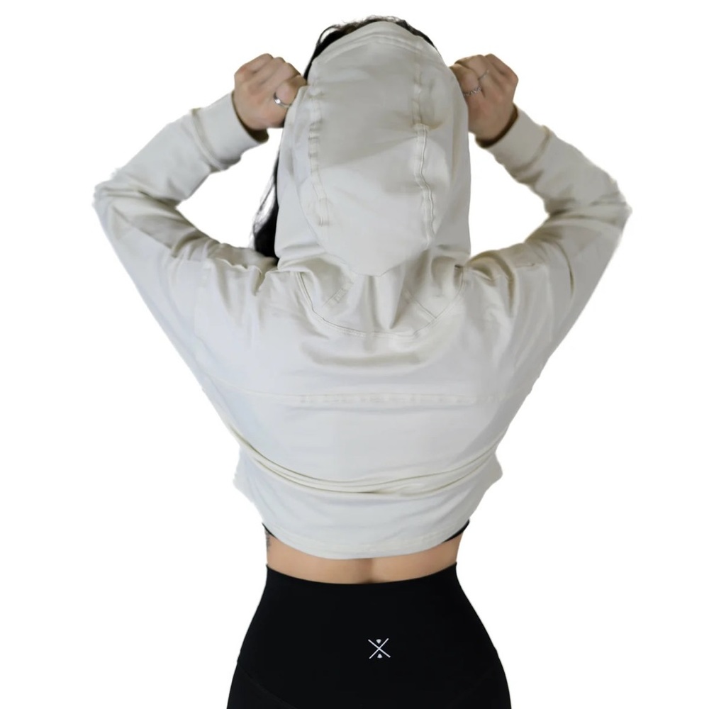 ✨FREE SPIRIT✨ Stretchy Cropped Hoodie Gym Pump Cover